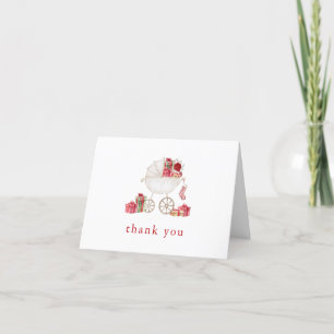 Christmas Merry Little Baby Shower Thank You Card