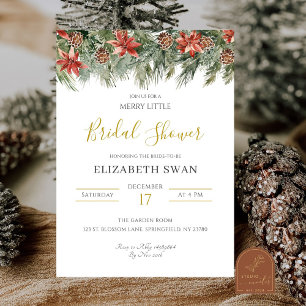 Christmas Merry Little Bridal Shower Invitation