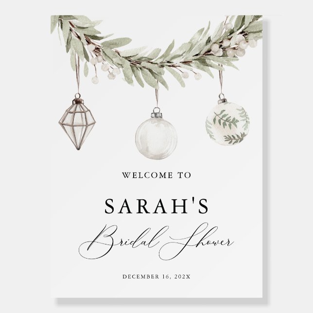 Christmas Merry Little Bridal Shower Welcome Sign (Front)