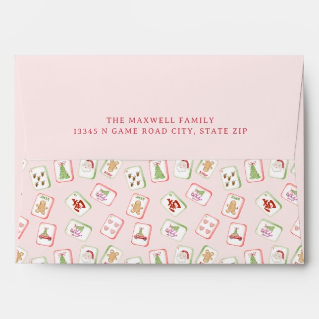 Christmas Merry Mahjong Envelope (Back (Top Flap))
