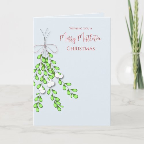 Christmas Merry Mistletoe Simple Minimalist  Holiday Card