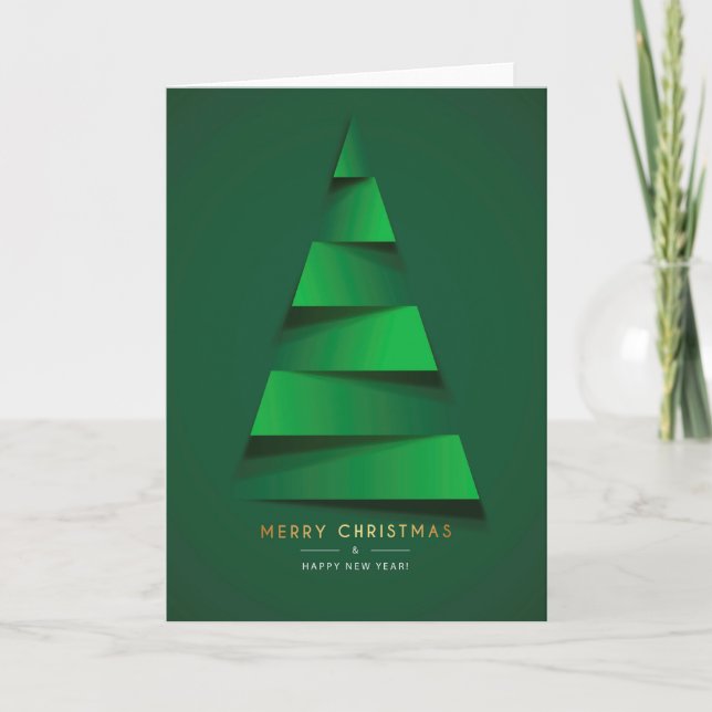 Christmas - Merry X-Mas Tree Grn Card (Front)