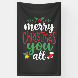 Christmas Merry You All Holiday Typography Banner