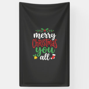 Christmas Merry You All Holiday Typography Banner