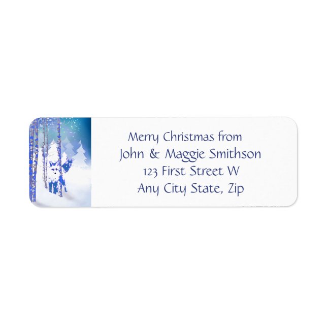 Christmas Message Fox Animal Forest Animal Art Label (Front)