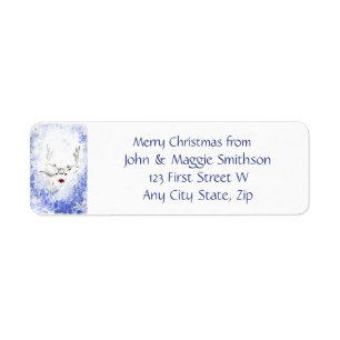 Christmas Message Reindeer Red Nose Fun Label