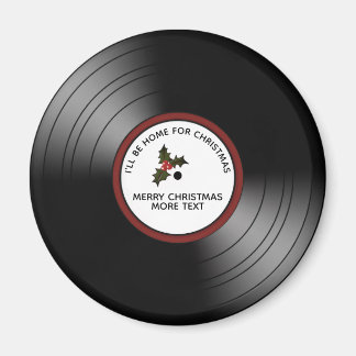 Christmas Message Vinyl Record Bronze Tint Magnet