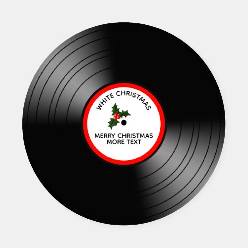Christmas Message Vinyl Record Coaster Set