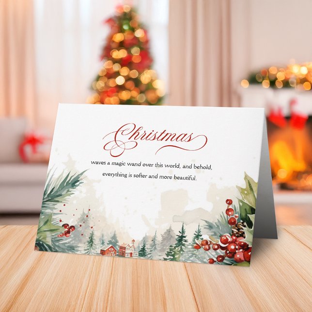 Christmas Message Winter Scene Non Photo Holiday Card (Creator Uploaded)