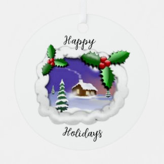 Christmas Metal Circle Ornament