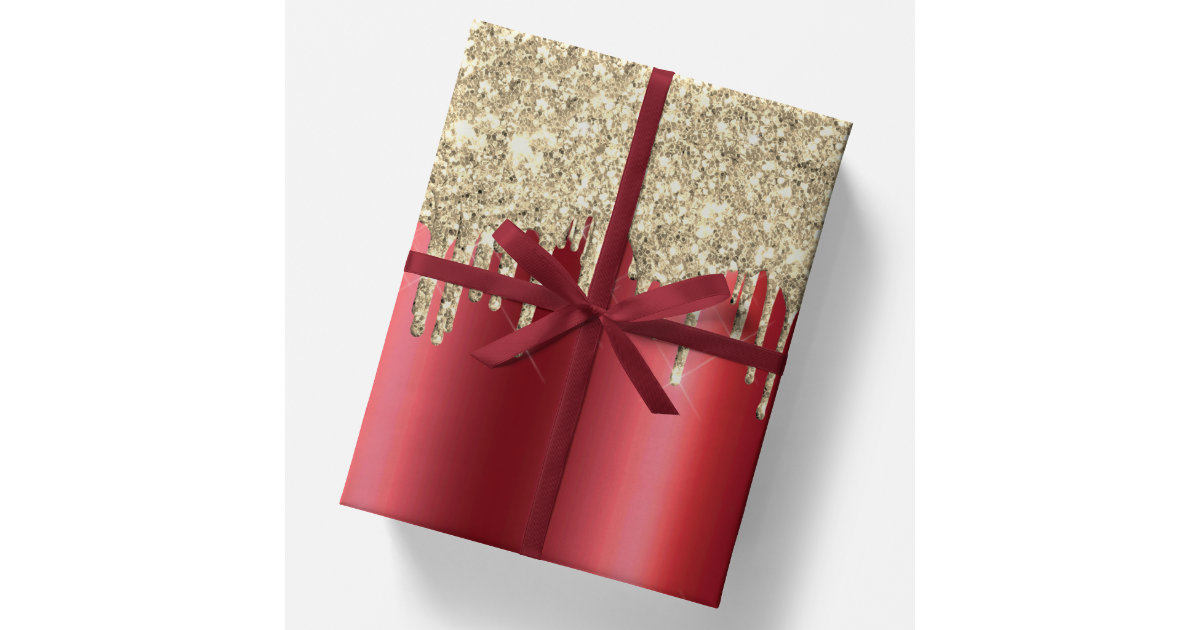 Elegant Red and Gold Christmas Wrapping Paper