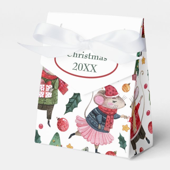 Christmas Mice Favor Boxes (Front Side)