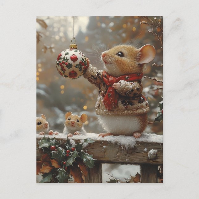 Christmas Mice Postcard (Front)