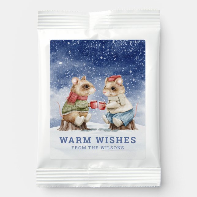 Christmas Mice with Hot Cocoa Hot Chocolate Drink Mix (Front)