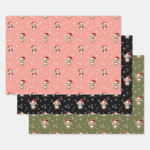 CHRISTMAS MICE WRAPPING PAPER SHEETS