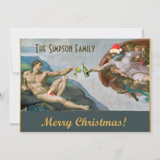 Christmas Michelangelo Funny Christmas Invitation (Front)