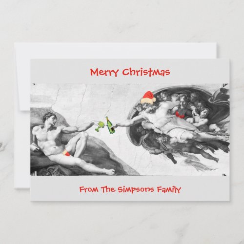 Christmas Michelangelo Funny Invitation Card