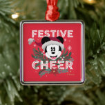 Christmas Mickey Mouse Festive Cheer Metal Ornament<br><div class="desc">This Holiday ornament features Christmas Mickey and the quote,  "Festive Cheer."</div>