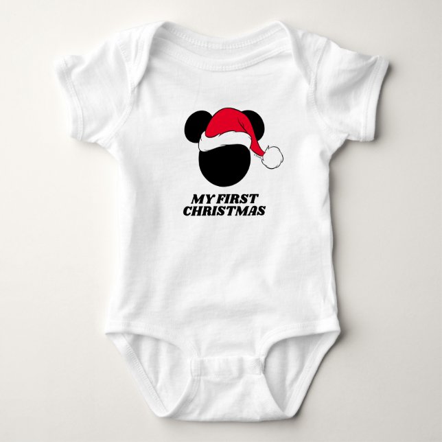 Christmas Mickey Mouse | My First Christmas Baby Bodysuit (Front)