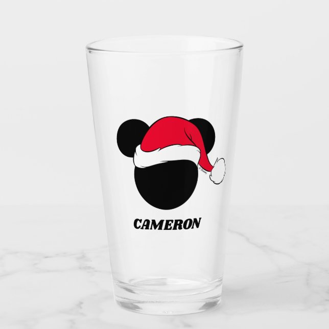 Christmas Mickey Mouse | Santa Icon Glass (Front)