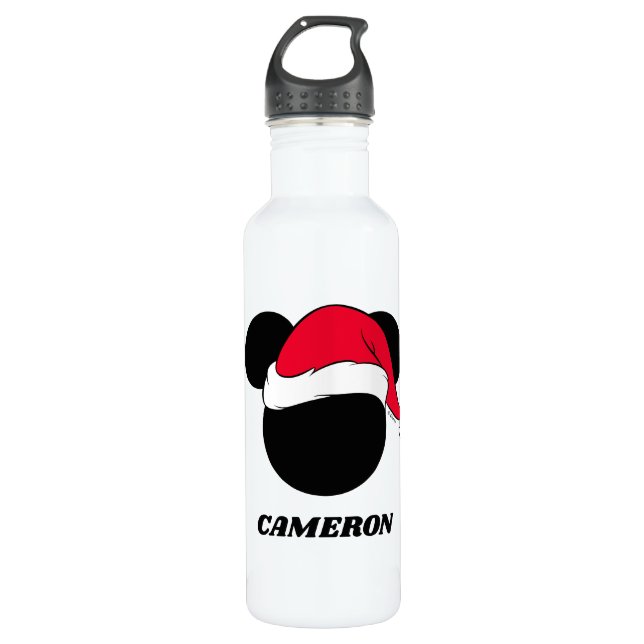 Christmas Mickey Mouse | Santa Icon Stainless Steel Water Bottle (Front)