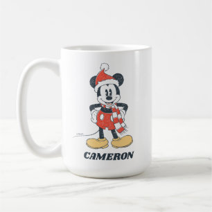 Christmas Mickey Mouse with Santa Hat Coffee Mug