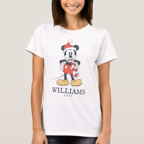 Christmas Mickey Mouse with Santa Hat T_Shirt