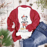 Christmas Mickey Mouse with Santa Hat T-Shirt<br><div class="desc">Personalize this Christmas Mickey Mouse shirt for the whole family with your name and year!</div>