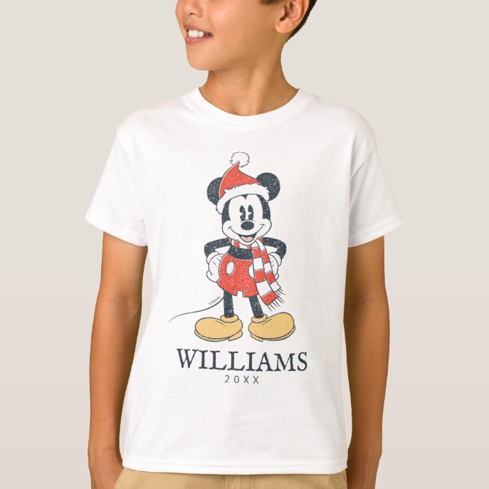 Christmas Mickey Mouse with Santa Hat T-Shirt