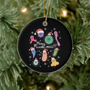 Christmas Microbiology Science Teacher Microbe Ceramic Ornament