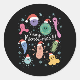 Christmas Microbiology Science Teacher Microbe Classic Round Sticker
