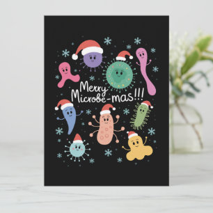 Christmas Microbiology Science Teacher Microbe Holiday Card