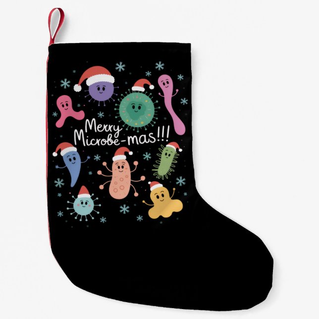 Christmas Microbiology Science Teacher Microbe Small Christmas Stocking (Front)