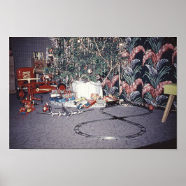 Christmas Mid-century Tree and Vintage Toys Poster