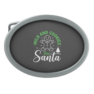 Christmas Milk and Cookies for Santa Belt Buckle