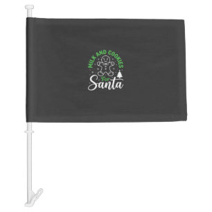 Christmas Milk and Cookies for Santa Car Flag