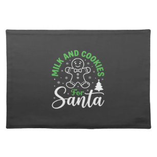 Christmas Milk and Cookies for Santa Cloth Placemat