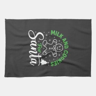 Christmas Milk and Cookies for Santa Kitchen Towel