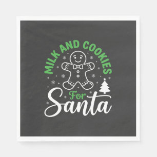 Christmas Milk and Cookies for Santa Napkins