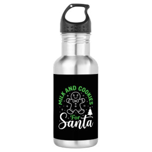 Christmas Milk and Cookies for Santa Stainless Steel Water Bottle