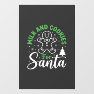 Christmas Milk and Cookies for Santa Window Cling