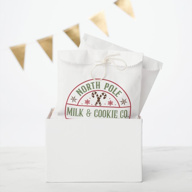 Christmas milk cookie company favor bag (Party)