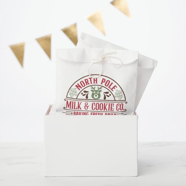 Christmas milk cookie company Favor Bag (Party)