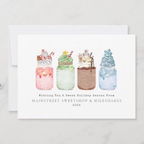 Christmas Milkshakes Ice Cream Business Holiday Card