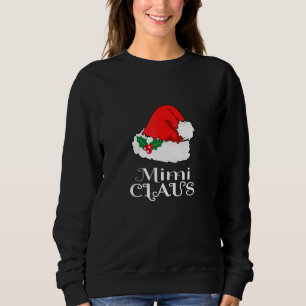 Christmas Mimi Claus Matching Pajama Womens Santa  Sweatshirt