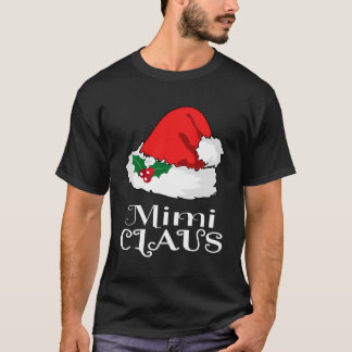 Christmas Mimi Claus Matching Pajama Womens Santa T-Shirt