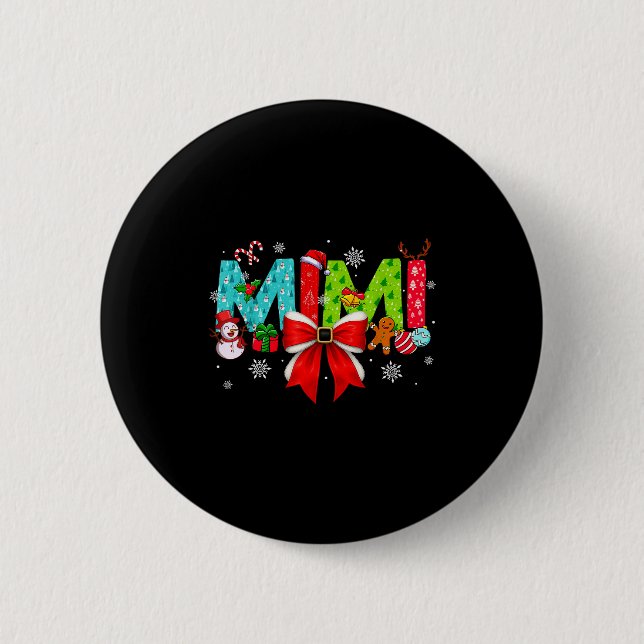 Christmas Mimi Coquette Bow Mimi Christmas  Button (Front)