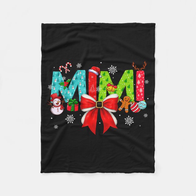 Christmas Mimi Coquette Bow Mimi Christmas  Fleece Blanket (Front)