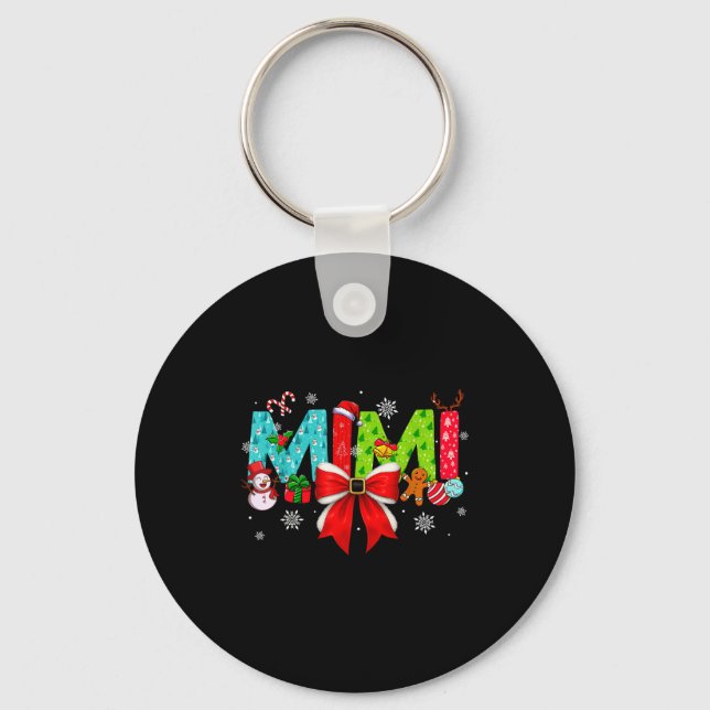 Christmas Mimi Coquette Bow Mimi Christmas  Keychain (Front)