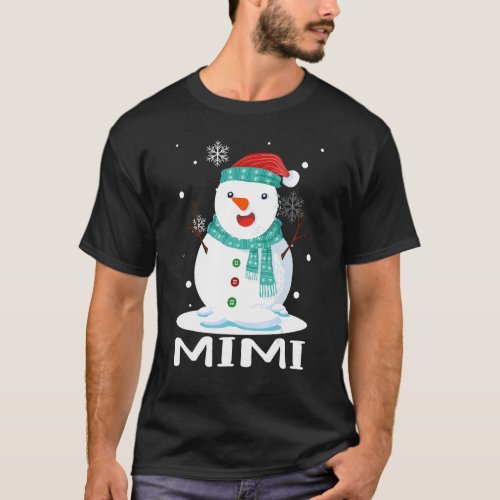 Christmas Mimi Snowman Santa Matching Family T_Shirt